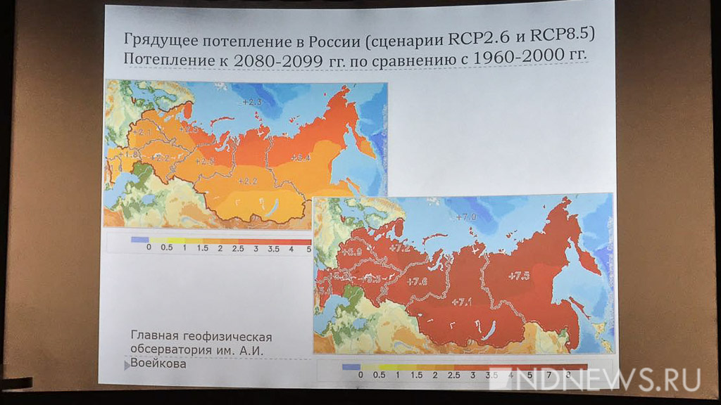 Карта глобального потепления в россии