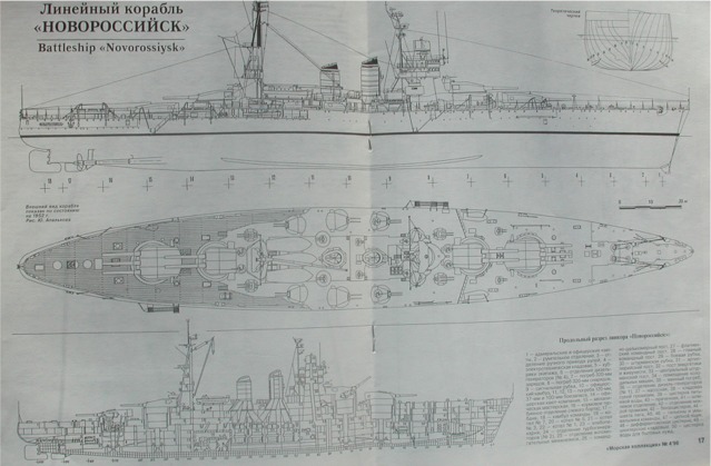 Линкор новороссийск чертежи