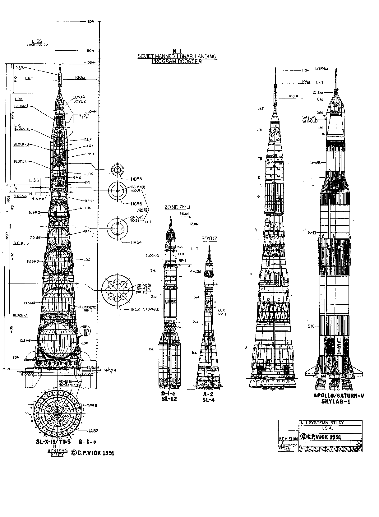 Чертеж ракеты сатурн 5